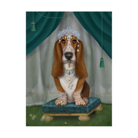 Trademark Fine Art Fab Funky 'Basset Hound and Tiara' Canvas Art, 18x24 WAG15887-C1824GG